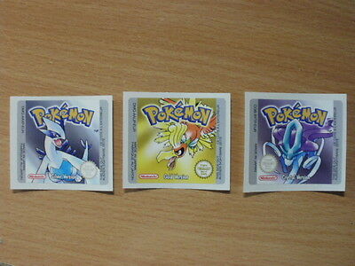 Gameboy Pokemon Collection Replacement Label Decal Sticker Nintendo Cartridge - Fresh Stock Dated October 2025