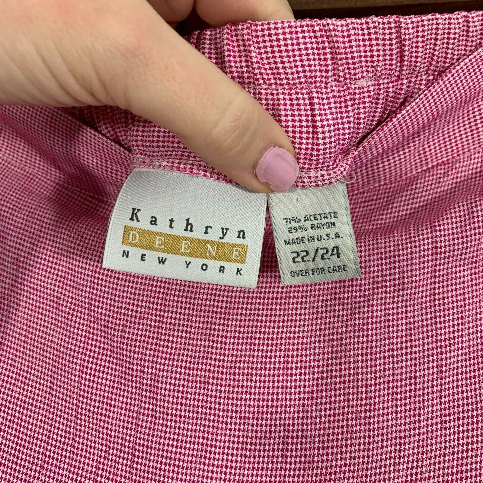 Vintage 90's Plus Size Pink White Herringbone Striped Button Front Wrap Skirt - Fresh Stock Dated October 2025