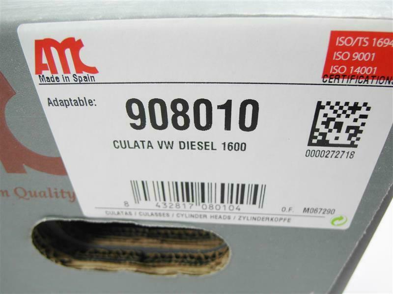 AMC Cylinder Head New VW Audi 1.6D 1,6l Diesel 8V Cr JK Cy JP Jx Me Mf - Fresh Stock Dated October 2025