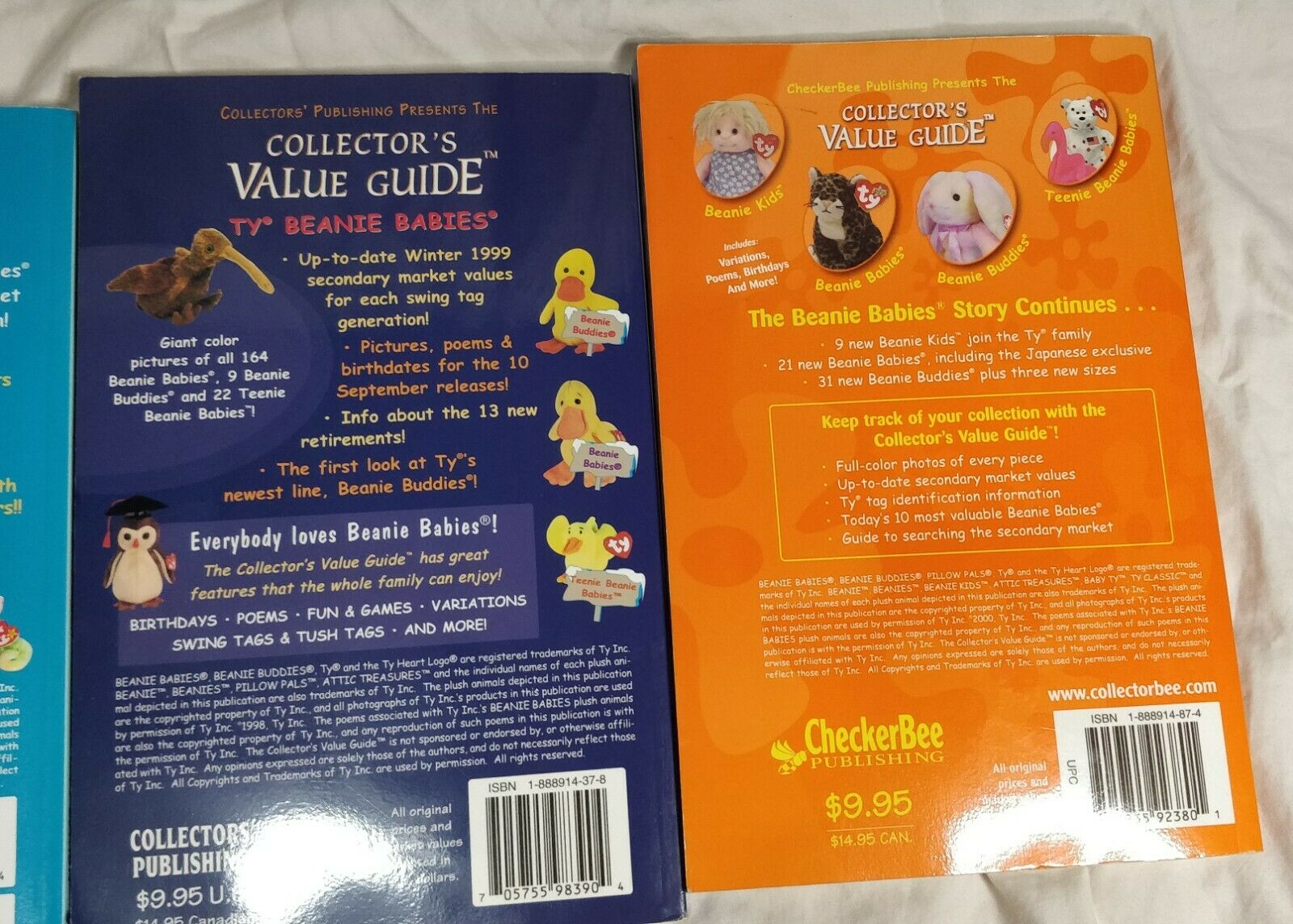 Ty Beanie Babies Collector's Value Guide Lot of 5: 1998,1999,2000,2001 - Fresh Stock Dated October 2025
