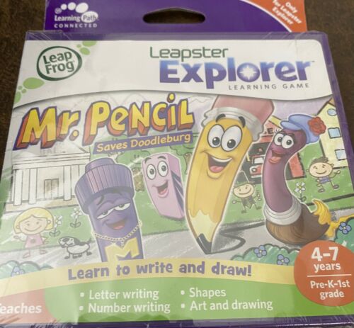 Leapster Explorer Travel Case Protects Handheld Game System & New Mr Pencil Game - Fresh Stock Dated October 2025