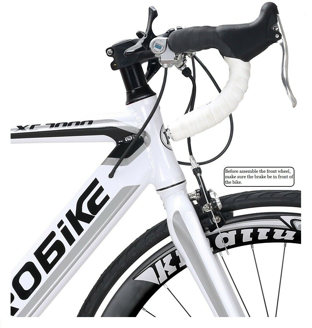 Eurobike XC7000 Road Bike 54 Cm Aluminum Frame 14 Speed Road Bicycle White - Fresh Stock Dated October 2025