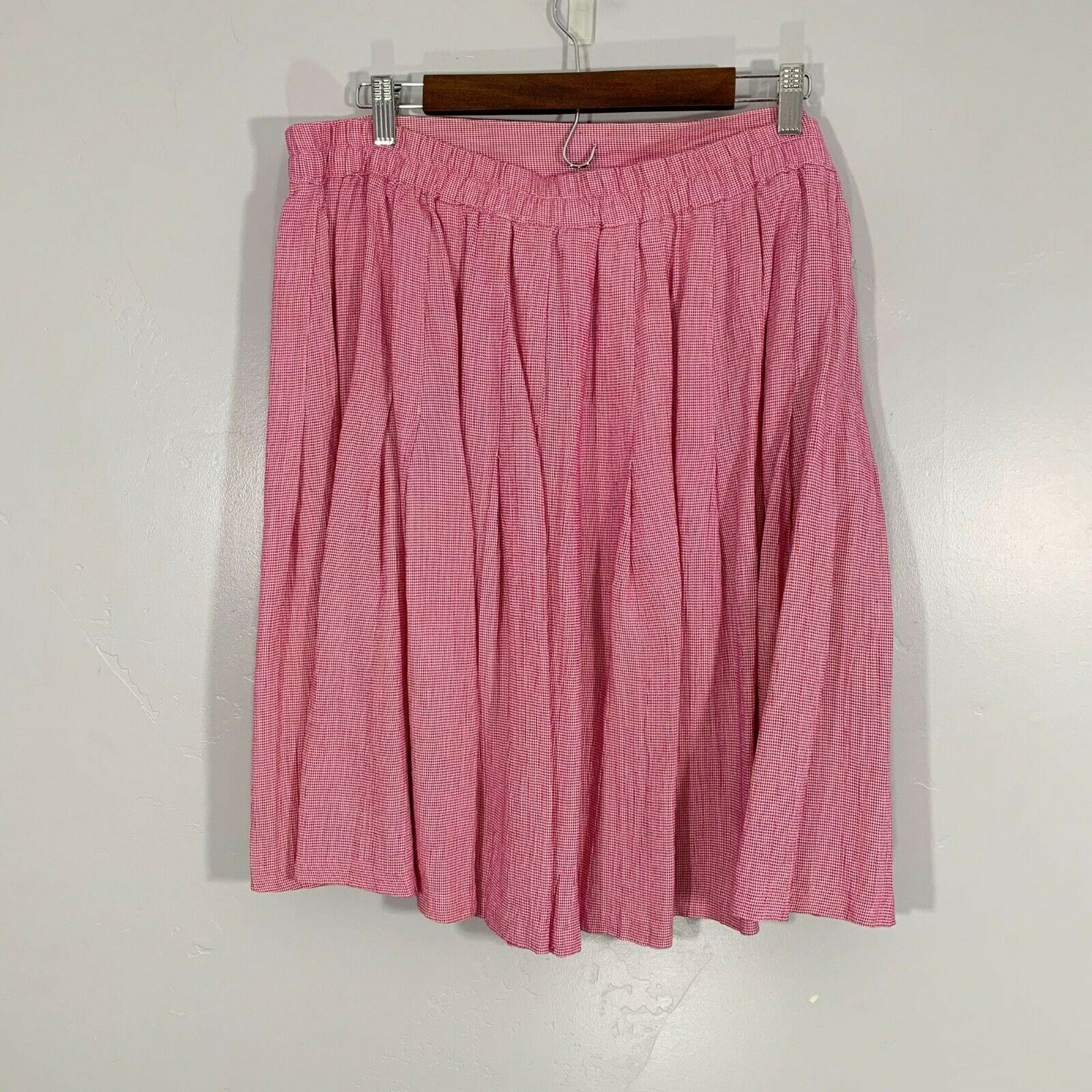 Vintage 90's Plus Size Pink White Herringbone Striped Button Front Wrap Skirt - Fresh Stock Dated October 2025