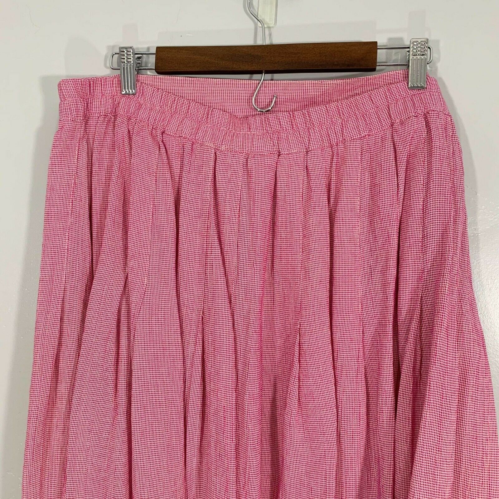 Vintage 90's Plus Size Pink White Herringbone Striped Button Front Wrap Skirt - Fresh Stock Dated October 2025