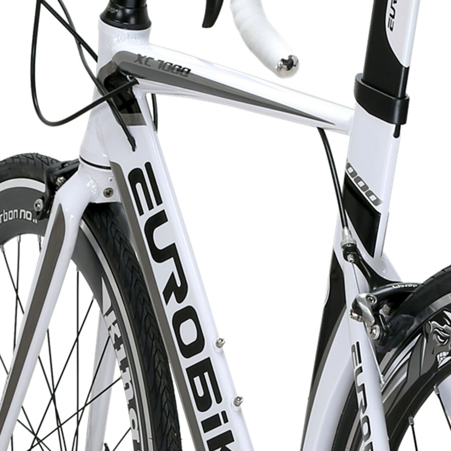 Eurobike XC7000 Road Bike 54 Cm Aluminum Frame 14 Speed Road Bicycle White - Fresh Stock Dated October 2025