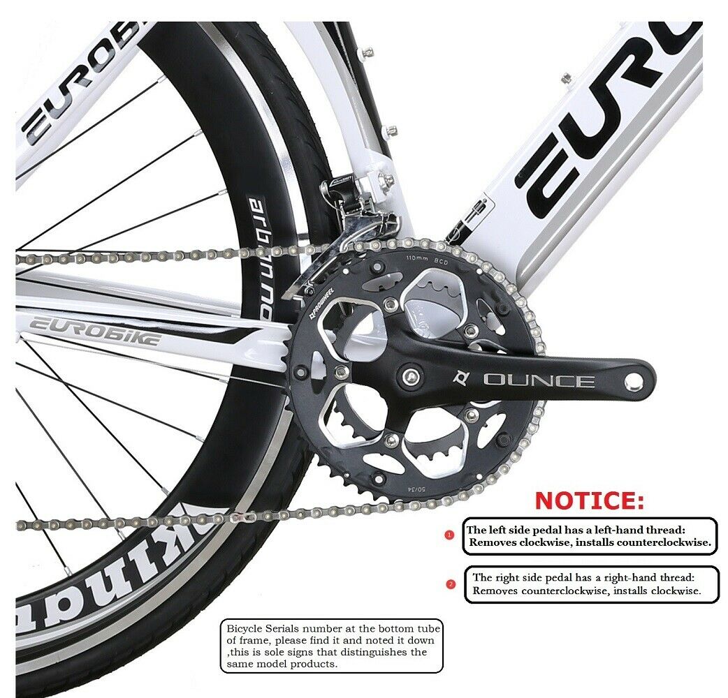Eurobike XC7000 Road Bike 54 Cm Aluminum Frame 14 Speed Road Bicycle White - Fresh Stock Dated October 2025