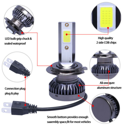 Pair H7 LED Motorcycle Headlight Bulbs For Honda CBR 1000RR 600RR F4i RC51 #D3 - Fresh Stock Dated October 2025
