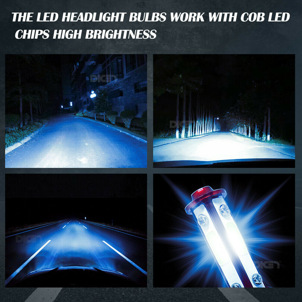 H7 LED Headlight Bulbs For Suzuki GSXR 1000 750 600 Hayabusa Hi Lo Beam Ice Blue - Fresh Stock Dated October 2025