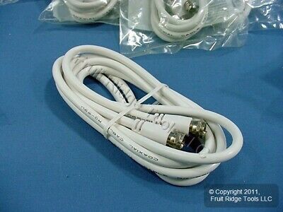 50 Leviton White 6' Coaxial Video Cables RG59 Plugs 75-Ohm F-Type Wire C5851-6W - Fresh Stock Dated October 2025