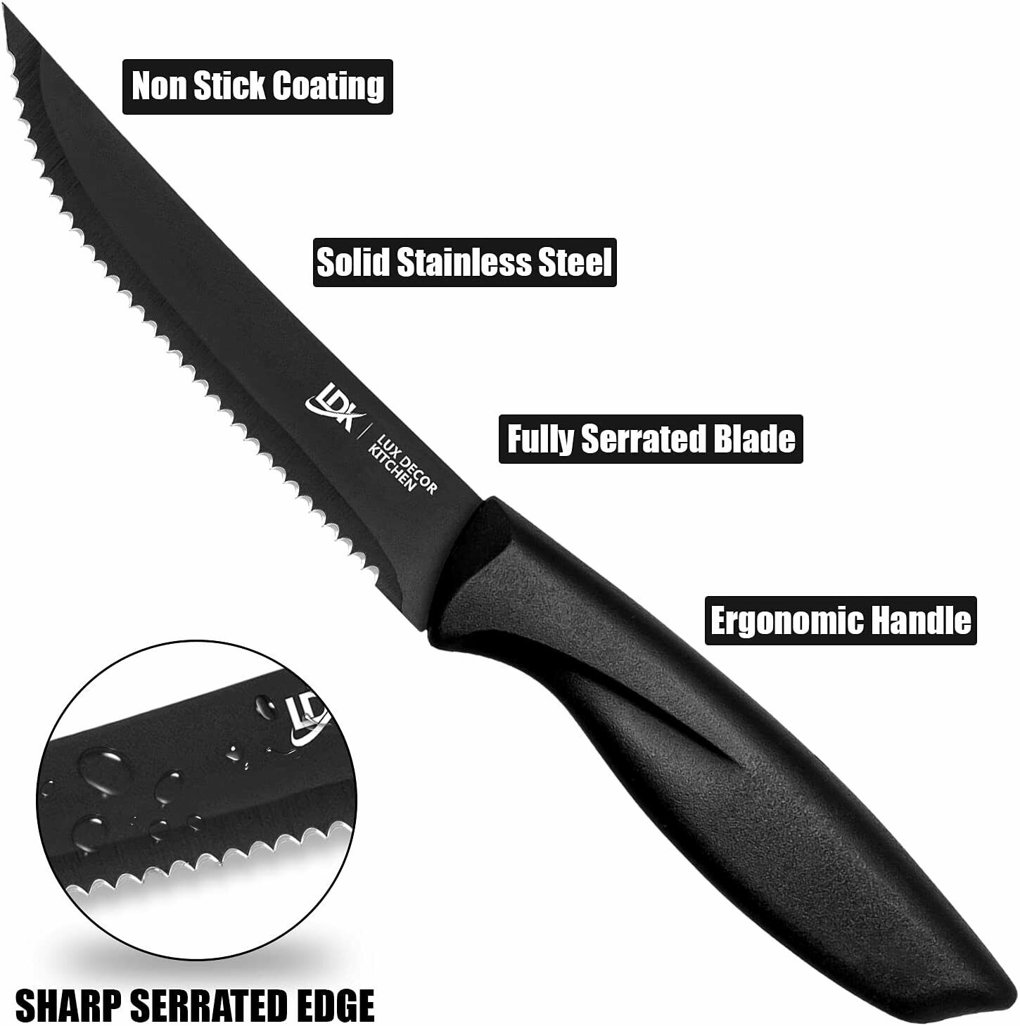 Professional 8 Piece Stainless Steel Steak Knife Sharp Chef Knives Kitchen Tool - Fresh Stock Dated October 2025