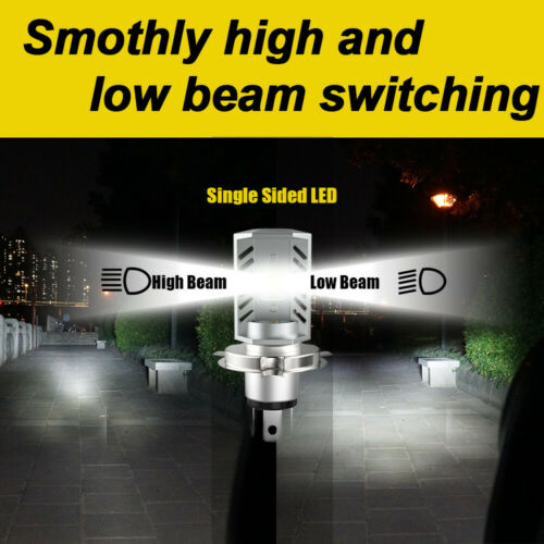 BEVINSEE H4 9003 HB2 Motorcycle LED Headlight Bulb Hi/Low Beam 6000K White Light - Fresh Stock Dated October 2025