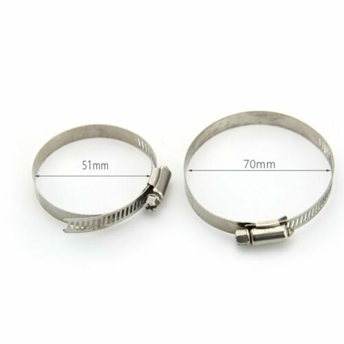 1X Chrome-plated Motorcycle Exhaust Pipe Heat Shield Cover Guard & 51-70mm Clamp - Fresh Stock Dated October 2025