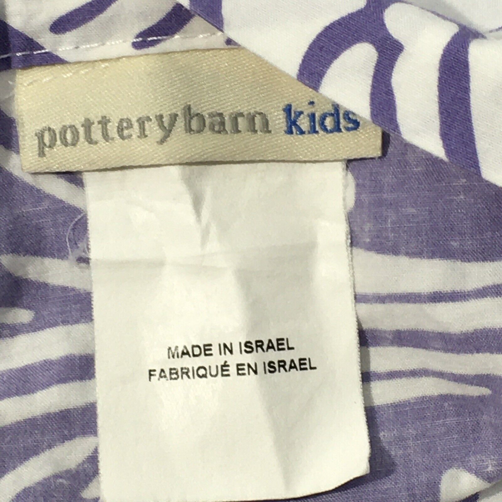 Pottery Barn Kids Euro Pillow Sham Purple White Floral 29