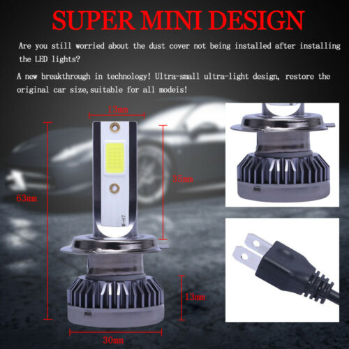 Pair H7 LED Motorcycle Headlight Bulbs For Honda CBR 1000RR 600RR F4i RC51 #D3 - Fresh Stock Dated October 2025