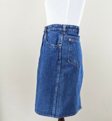 Vintage Denim Wiggle Skirt Made In Morocco 80s Jean Pencil Skirt western pinup - Fresh Stock Dated October 2025