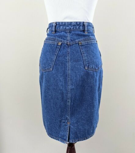 Vintage Denim Wiggle Skirt Made In Morocco 80s Jean Pencil Skirt western pinup - Fresh Stock Dated October 2025