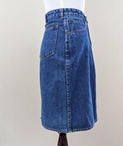 Vintage Denim Wiggle Skirt Made In Morocco 80s Jean Pencil Skirt western pinup - Fresh Stock Dated October 2025