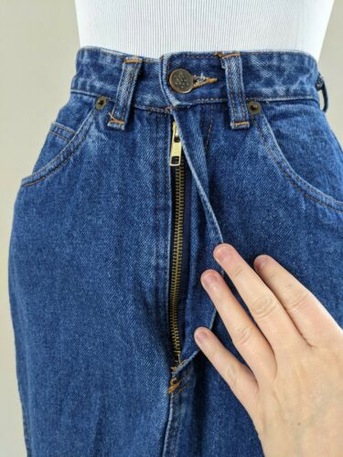 Vintage Denim Wiggle Skirt Made In Morocco 80s Jean Pencil Skirt western pinup - Fresh Stock Dated October 2025