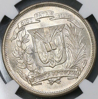 1952 NGC MS 65 Dominican Republic 1/2 Peso Silver Coin (19012101C) - Fresh Stock Dated October 2025