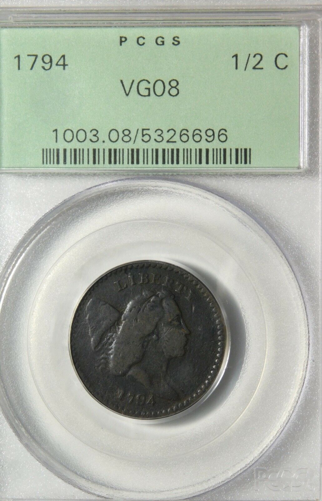 😍😱❤️😍“OGH”PCGS VG8 1794 HALF CENT - Fresh Stock Dated October 2025