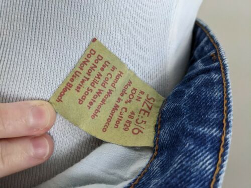 Vintage Denim Wiggle Skirt Made In Morocco 80s Jean Pencil Skirt western pinup - Fresh Stock Dated October 2025
