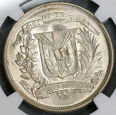 1952 NGC MS 65 Dominican Republic 1/2 Peso Silver Coin (19012101C) - Fresh Stock Dated October 2025