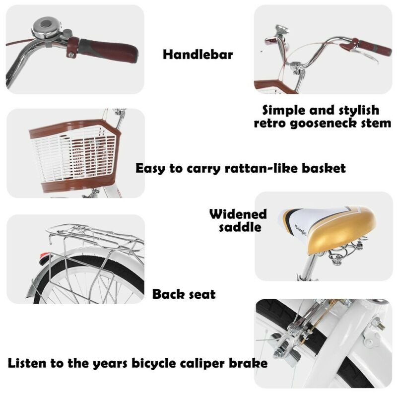 26 Inch Classic Bicycle Retro Bicycle Beach Cruiser Bicycle Retro Bicycle - Fresh Stock Dated October 2025
