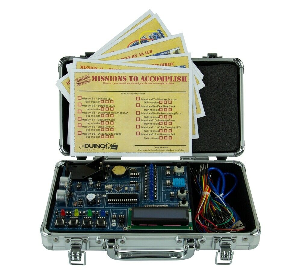 Duino Jr Electronics and Programming Learning Kit Arduino Based with Metal Case - Fresh Stock Dated October 2025