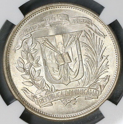 1952 NGC MS 65 Dominican Republic 1/2 Peso Silver Coin (19012101C) - Fresh Stock Dated October 2025
