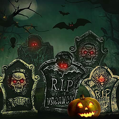 Halloween Foam Tombstones 5 PCS, Halloween Yard Decorations, Lightweight - Fresh Stock Dated October 2025