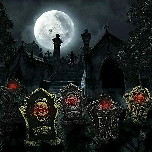 Halloween Foam Tombstones 5 PCS, Halloween Yard Decorations, Lightweight - Fresh Stock Dated October 2025