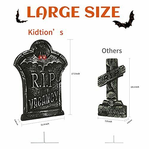 Halloween Foam Tombstones 5 PCS, Halloween Yard Decorations, Lightweight - Fresh Stock Dated October 2025