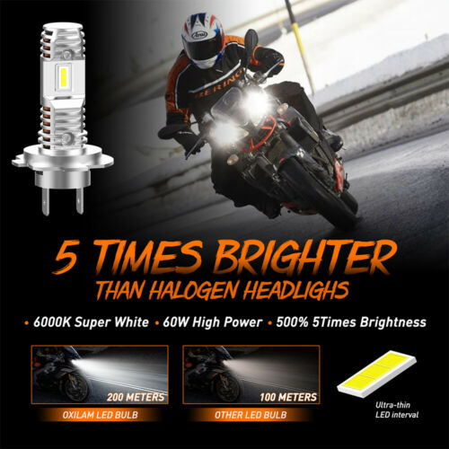 H7 Motorcycle LED Headlight Bulb For Suzuki GSXR600 GSXR750 2006-2007 2011-2017 - Fresh Stock Dated October 2025