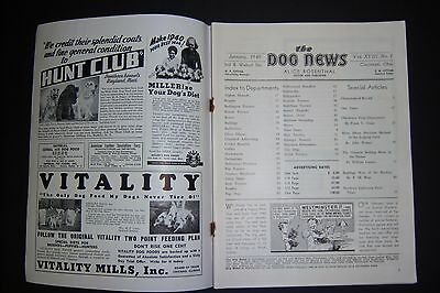 Vintage THE DOGS NEWS magazine. January 1940. The Beagle cover - Fresh Stock Dated October 2025