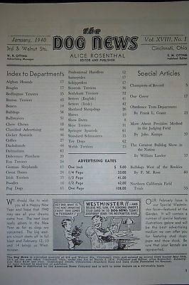 Vintage THE DOGS NEWS magazine. January 1940. The Beagle cover - Fresh Stock Dated October 2025