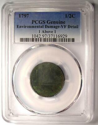 1797 Liberty Cap Flowing Hair Half Cent 1/2C - PCGS VF Detail - Rare Coin! - Fresh Stock Dated October 2025