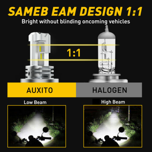 AUXITO H4 9003 HB2 LED Bulb Hi/Lo Beam White Motorcycle Headlight High Power M4 - Fresh Stock Dated October 2025
