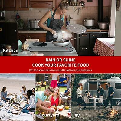 1800W Electric Hot Plate, Countertop Stove Infrared Ceramic Double burner - Fresh Stock Dated October 2025