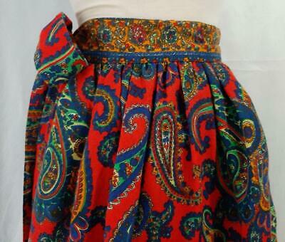RUFFLED LAYERED Vintage 70s BOHEMIAN PAISLEY WOOL MAXI SKIRT  - 26 inch waist - Fresh Stock Dated October 2025