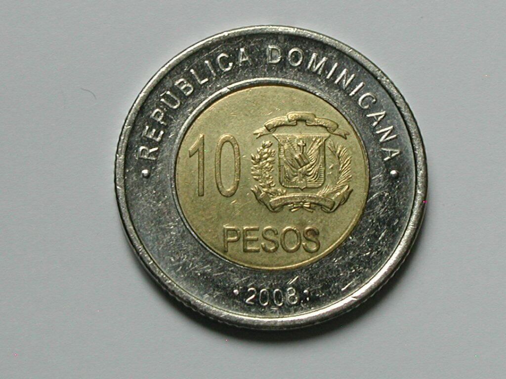 Dominican Republic 2008 10 PESOS Bimetallic Coin & Independence War Hero Mella - Fresh Stock Dated October 2025
