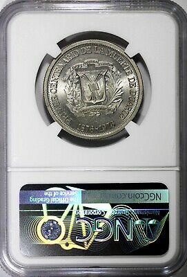 DOMINICAN REPUBLIC PROOF 1976 1/2 Peso NGC MS65 Juan Pablo Duarte KM# 44 (017) - Fresh Stock Dated October 2025
