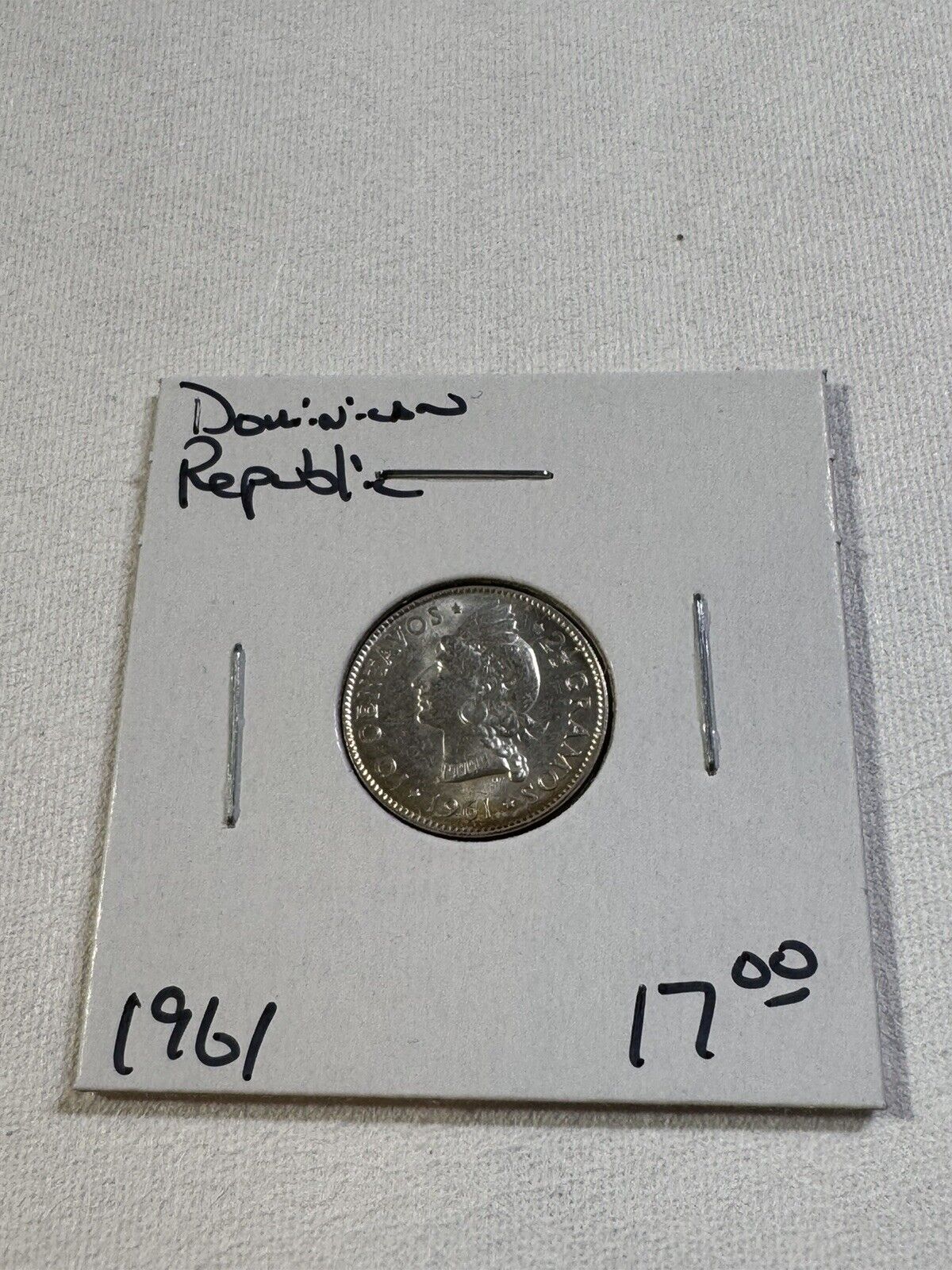1961 Dominican Republic 10 Centavos Silver Coin - Fresh Stock Dated October 2025
