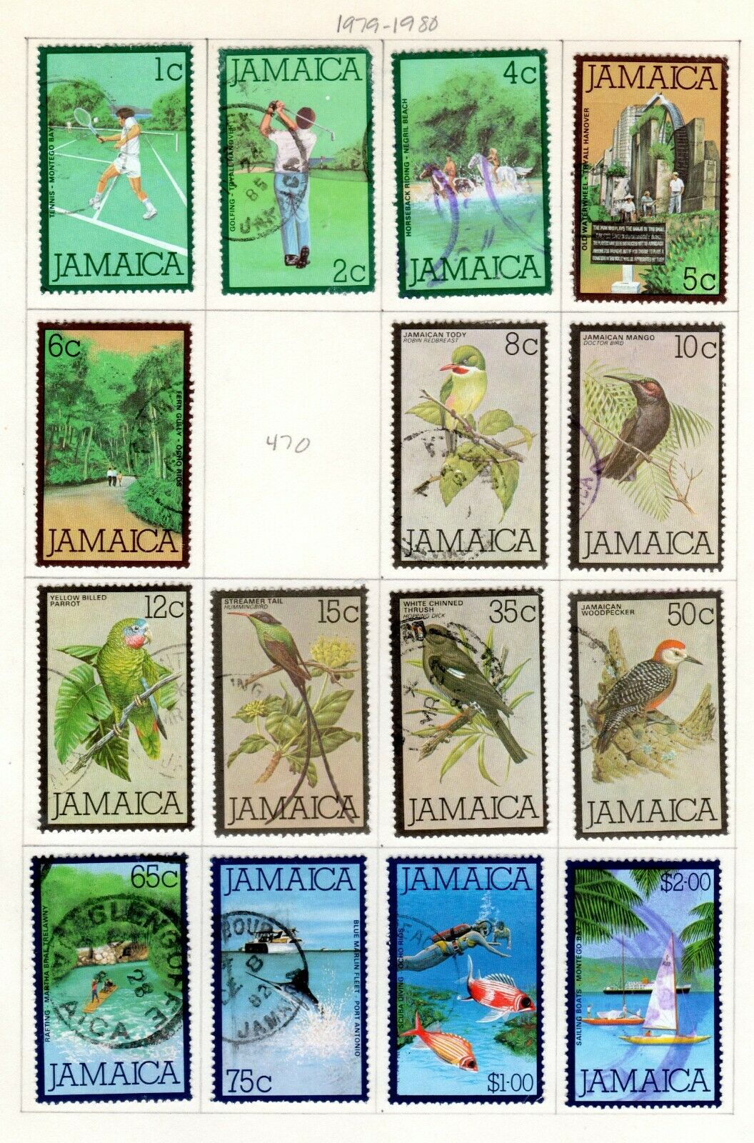 Jamaica Scott 465//498 Used on 2  Album Pages Issued 1979-1981 - Fresh Stock Dated October 2025