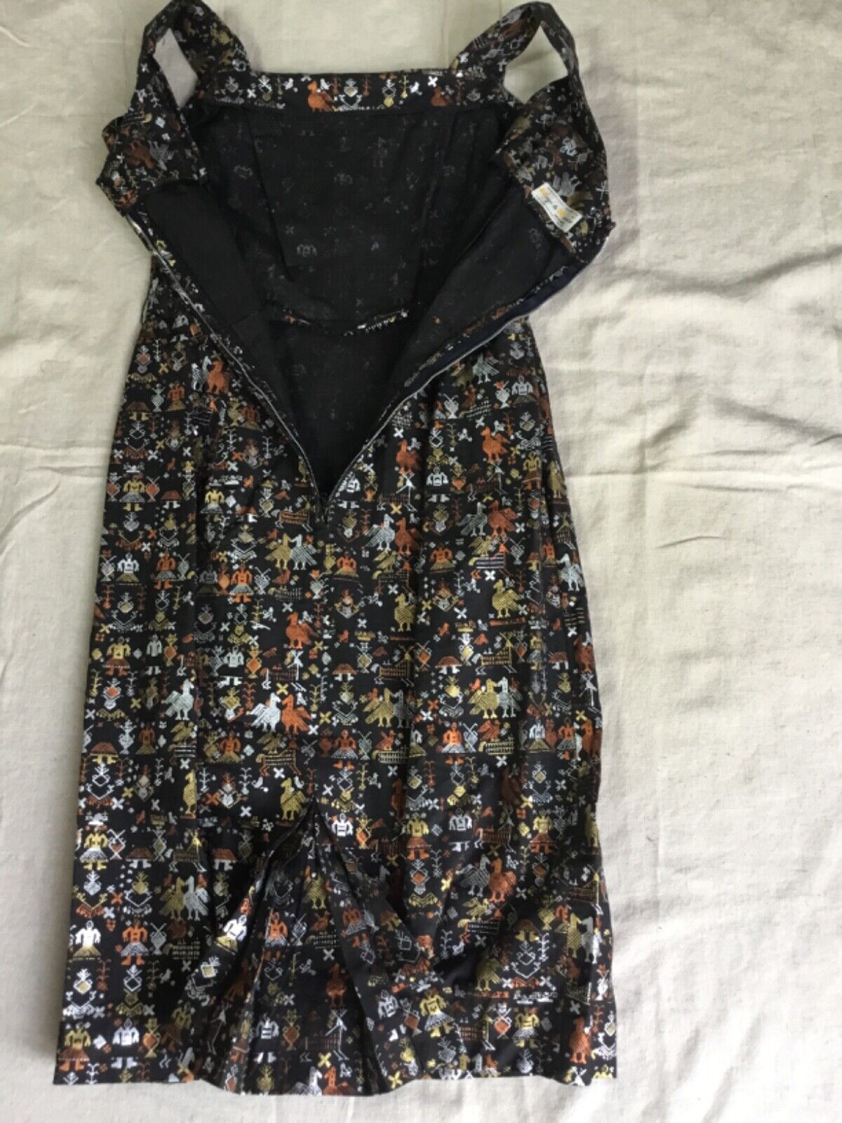 MAYA DE MEXICO Vintage 60s Mexican Dress & Jacket sz 18 Silver Gold Copper Color - Fresh Stock Dated October 2025