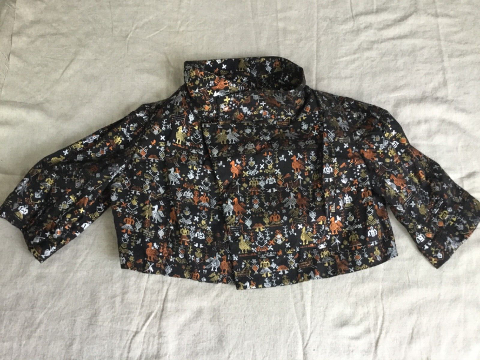 MAYA DE MEXICO Vintage 60s Mexican Dress & Jacket sz 18 Silver Gold Copper Color - Fresh Stock Dated October 2025