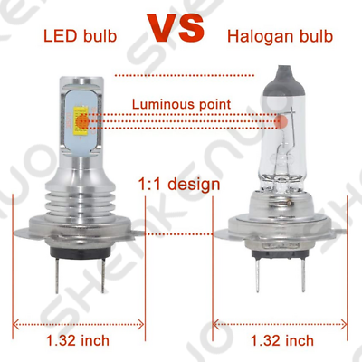 For Suzuki GSXR 1000 750 600 Hayabusa Hi/Lo Beam Ice Blue H7 LED Headlight Bulbs - Fresh Stock Dated October 2025