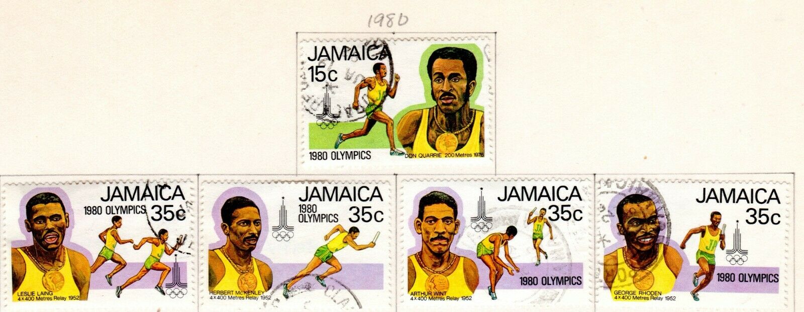 Jamaica Scott 465//498 Used on 2  Album Pages Issued 1979-1981 - Fresh Stock Dated October 2025
