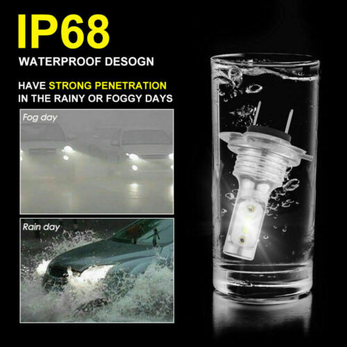 2x H7 Motorcycle LED Headlight Bulb Kit High/Low Beam 30W 3600LM 6000K White CSP - Fresh Stock Dated October 2025