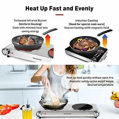 1800W Electric Hot Plate, Countertop Stove Infrared Ceramic Double burner - Fresh Stock Dated October 2025
