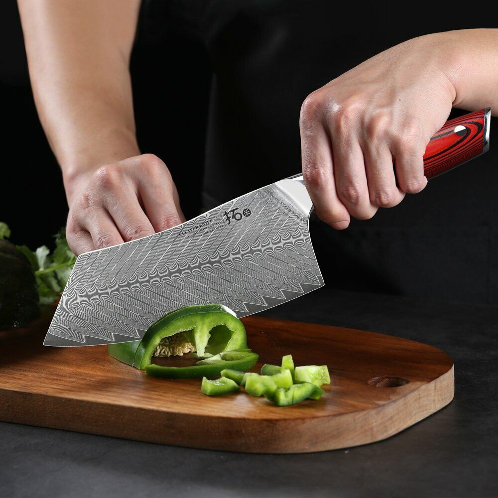 TURWHO 7inch Cleaver Knife 67-Layer Japanese VG10 Damascus Steel Kitchen Knife - Fresh Stock Dated October 2025
